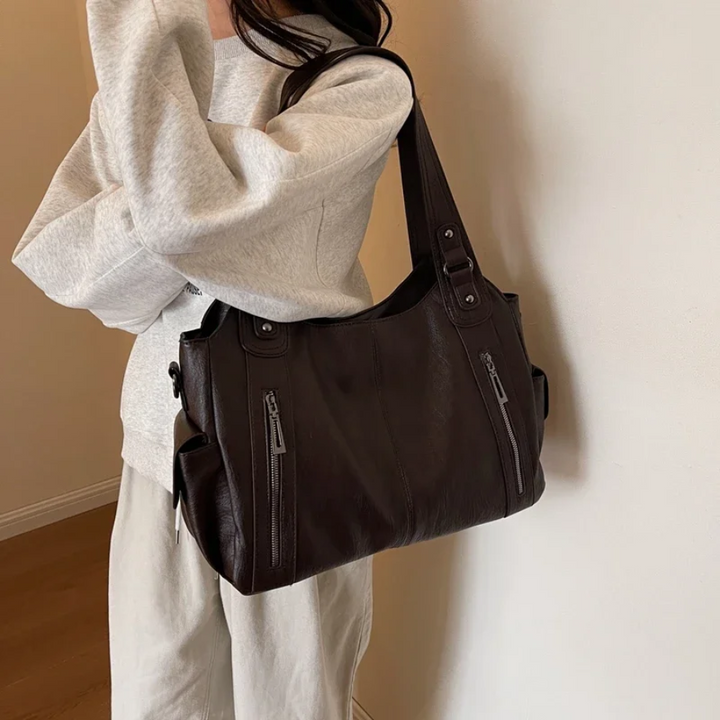 Damen Stilvolles Schultertasche mit Reißverschluss
