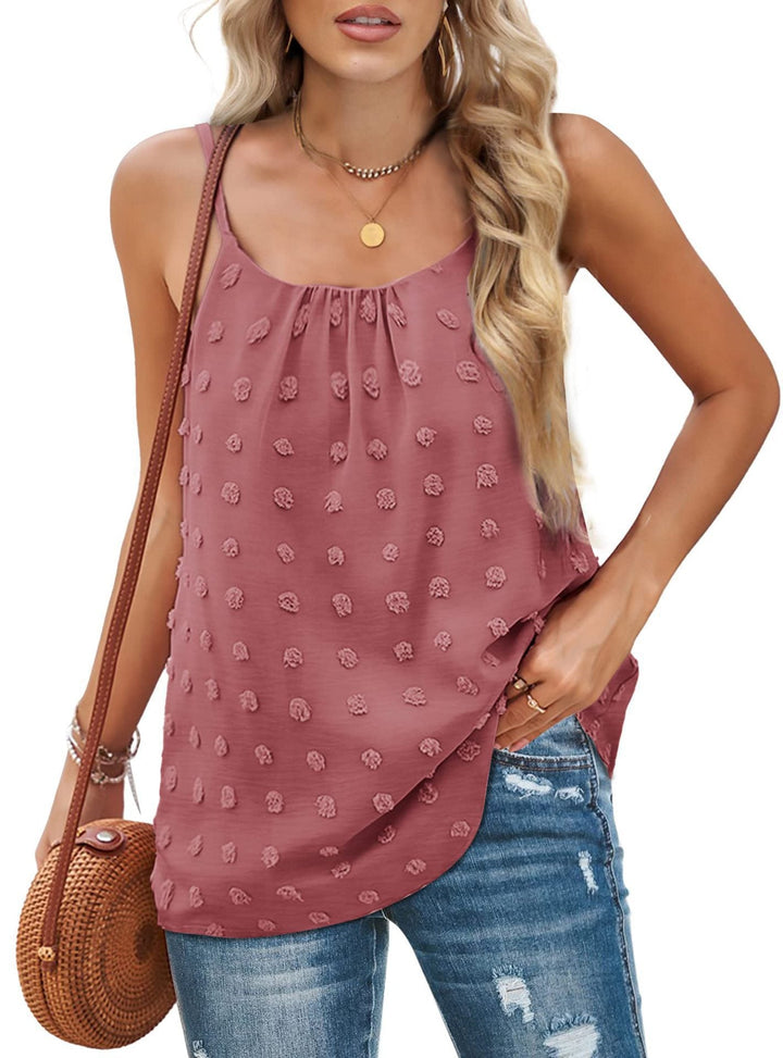 Alicia - Stilvolle, ärmellose Pompon-Bluse für Damen