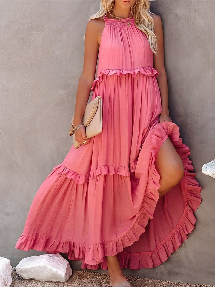 Zanna - Stilvolles ärmelloses Damen-Faltenkleid