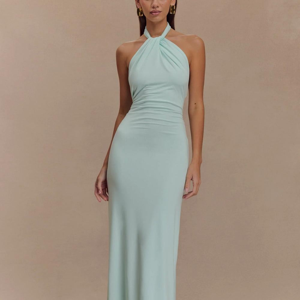 Damen-Maxikleid mit Neckholder und Stretch