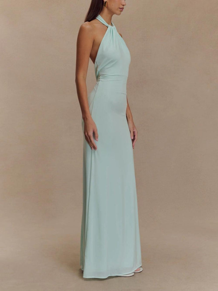 Damen-Maxikleid mit Neckholder und Stretch