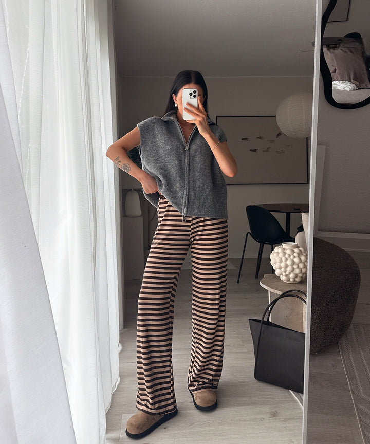 Stoffhose Leonita Braun Beige Ladypolitan ♡