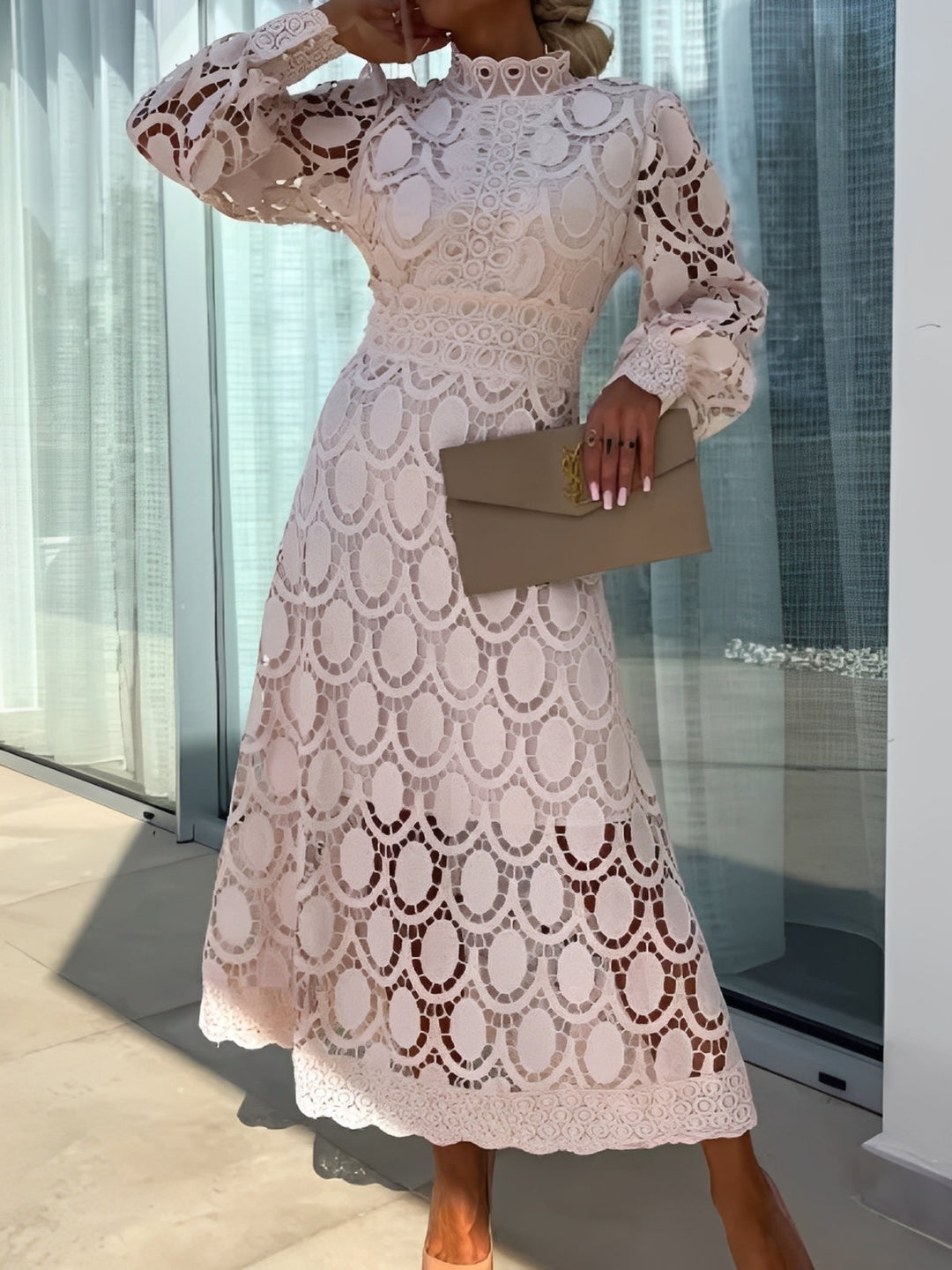 Madeline - Stilvolles Langarm-Maxikleid für Damen
