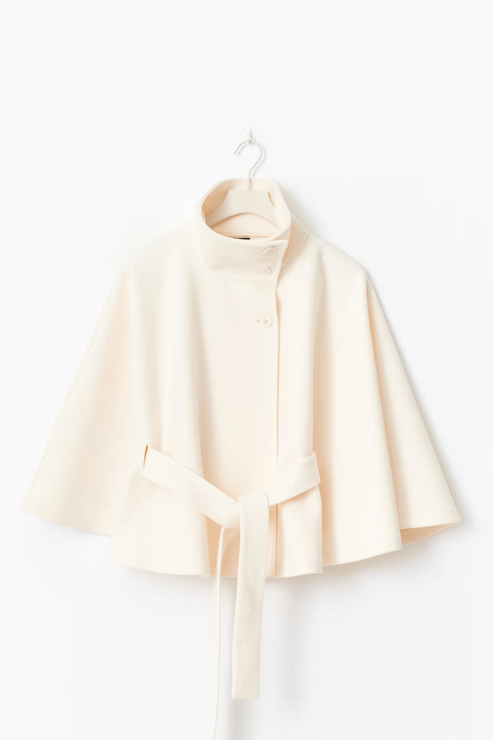 Elfriede | Damen Winter Mantel Mit Hohem Kragen Und Gürtel