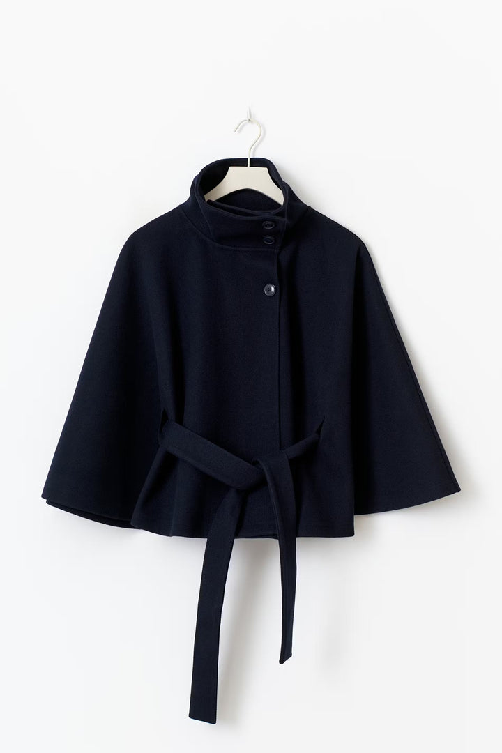 Elfriede | Damen Winter Mantel Mit Hohem Kragen Und Gürtel