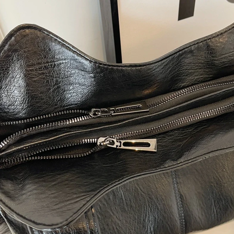 Damen Stilvolles Schultertasche mit Reißverschluss