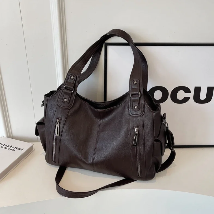 Damen Stilvolles Schultertasche mit Reißverschluss