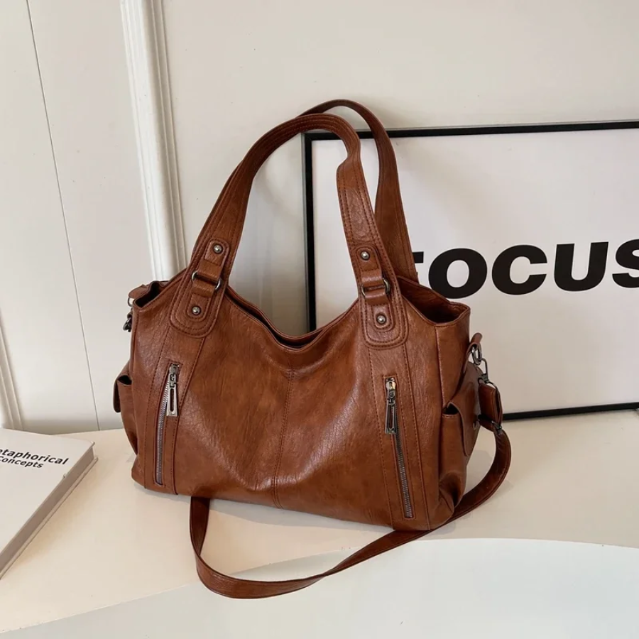 Damen Stilvolles Schultertasche mit Reißverschluss