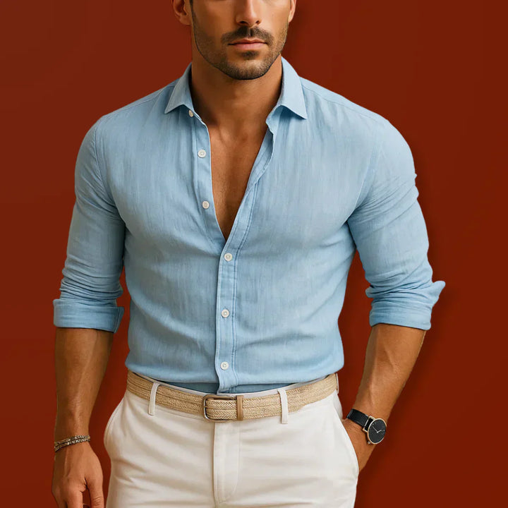 Karl – Classic Linen Shirt for Men - Image 1