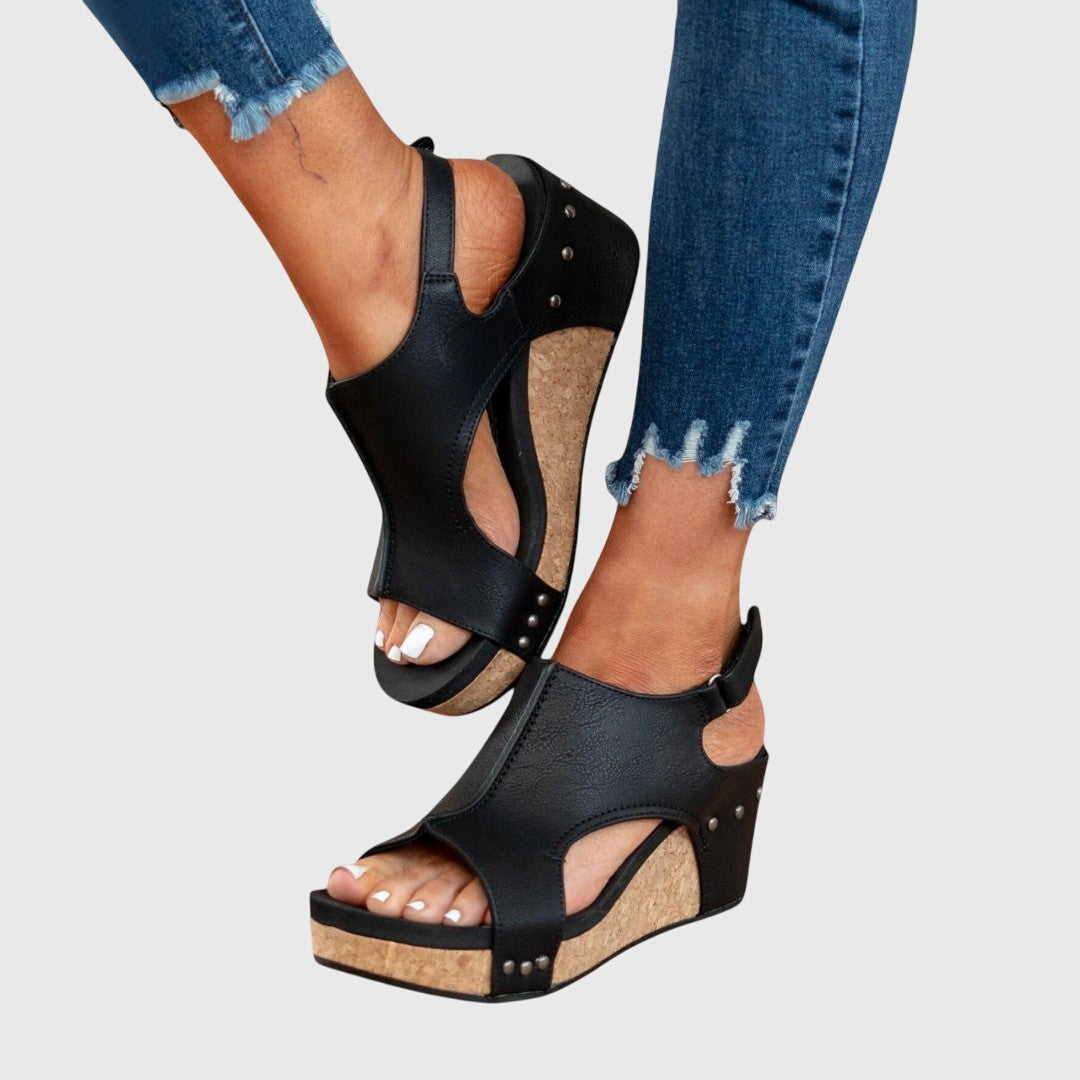 Orthopädische Keilsandalen für Damen | Schnalle
