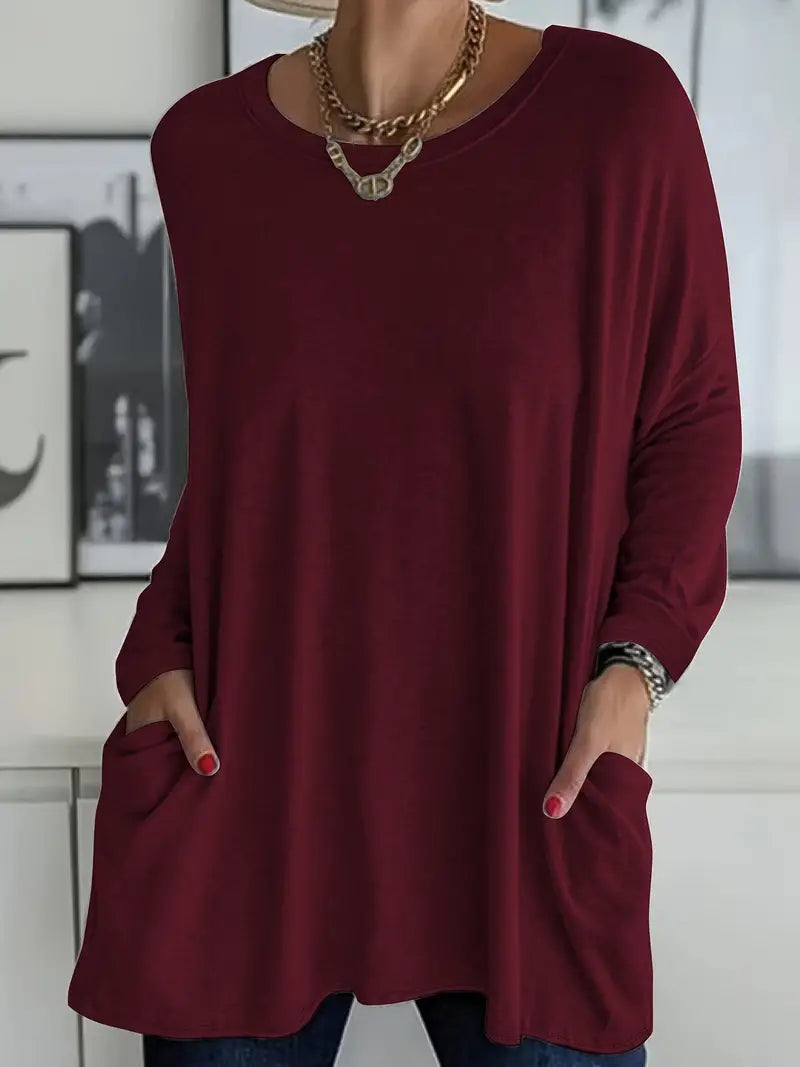 Selina | Damen Lockeres Langarmshirt