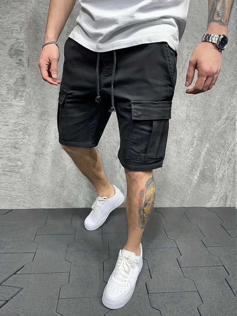 Christian | Herren Cargo Shorts mit Kordelzug und Utility Taschen