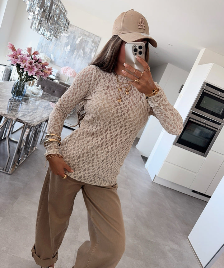 Spitzen Oberteil Rita Beige Ladypolitan ♡