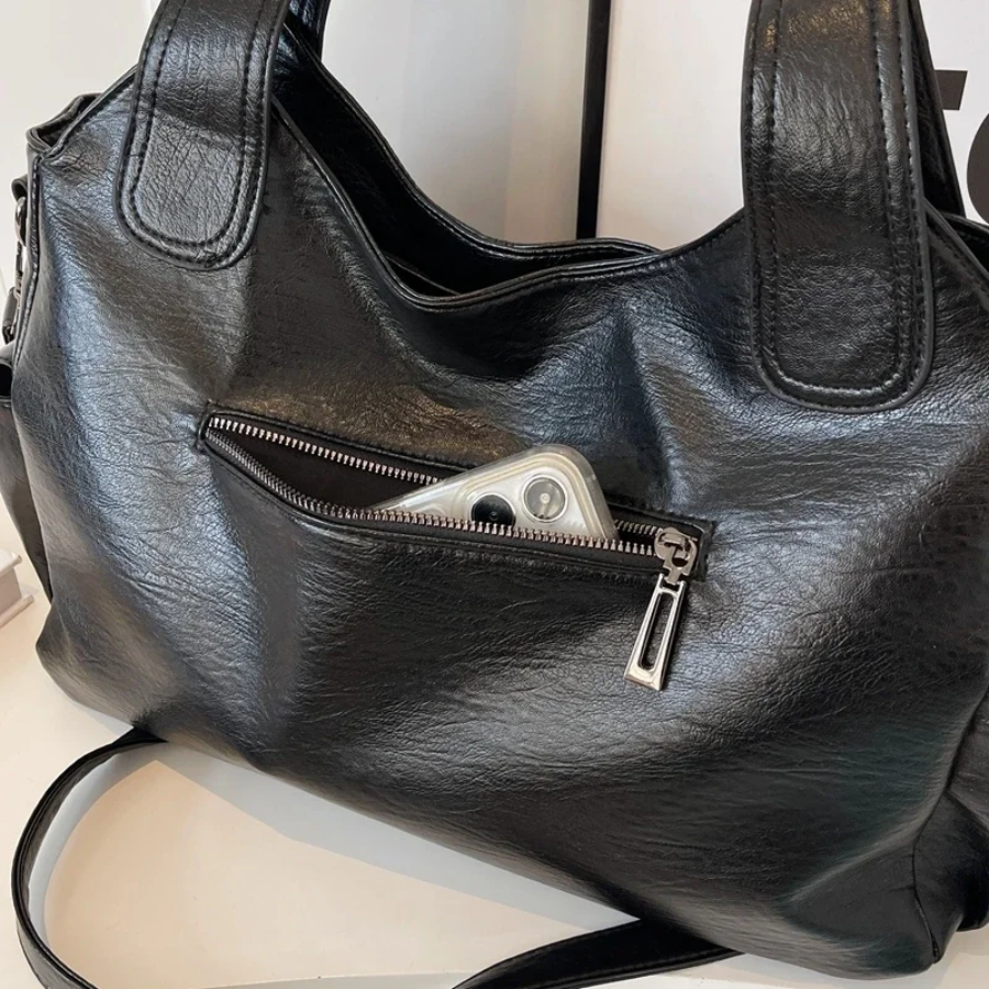 Damen Stilvolles Schultertasche mit Reißverschluss
