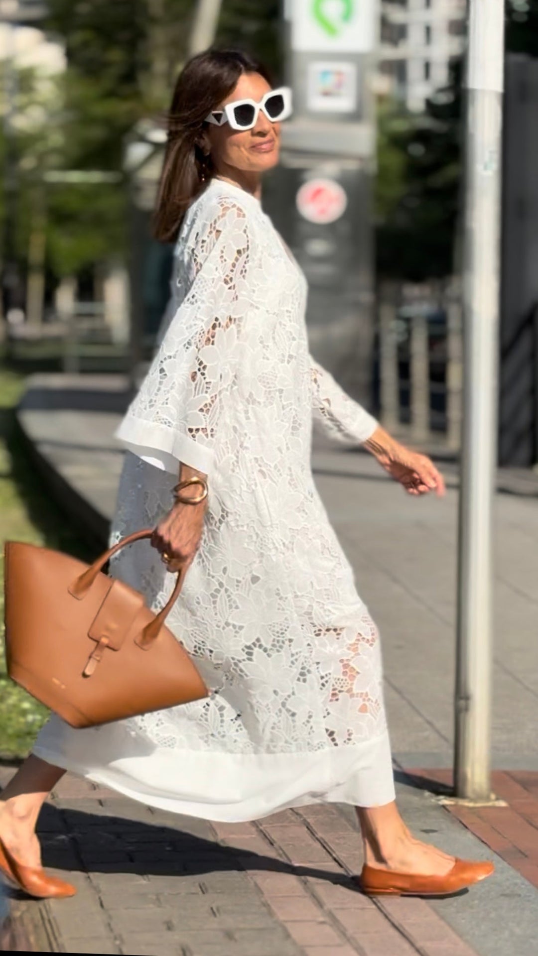 Spitzenkleid für Damen aus ägyptischer Baumwolle, weiß