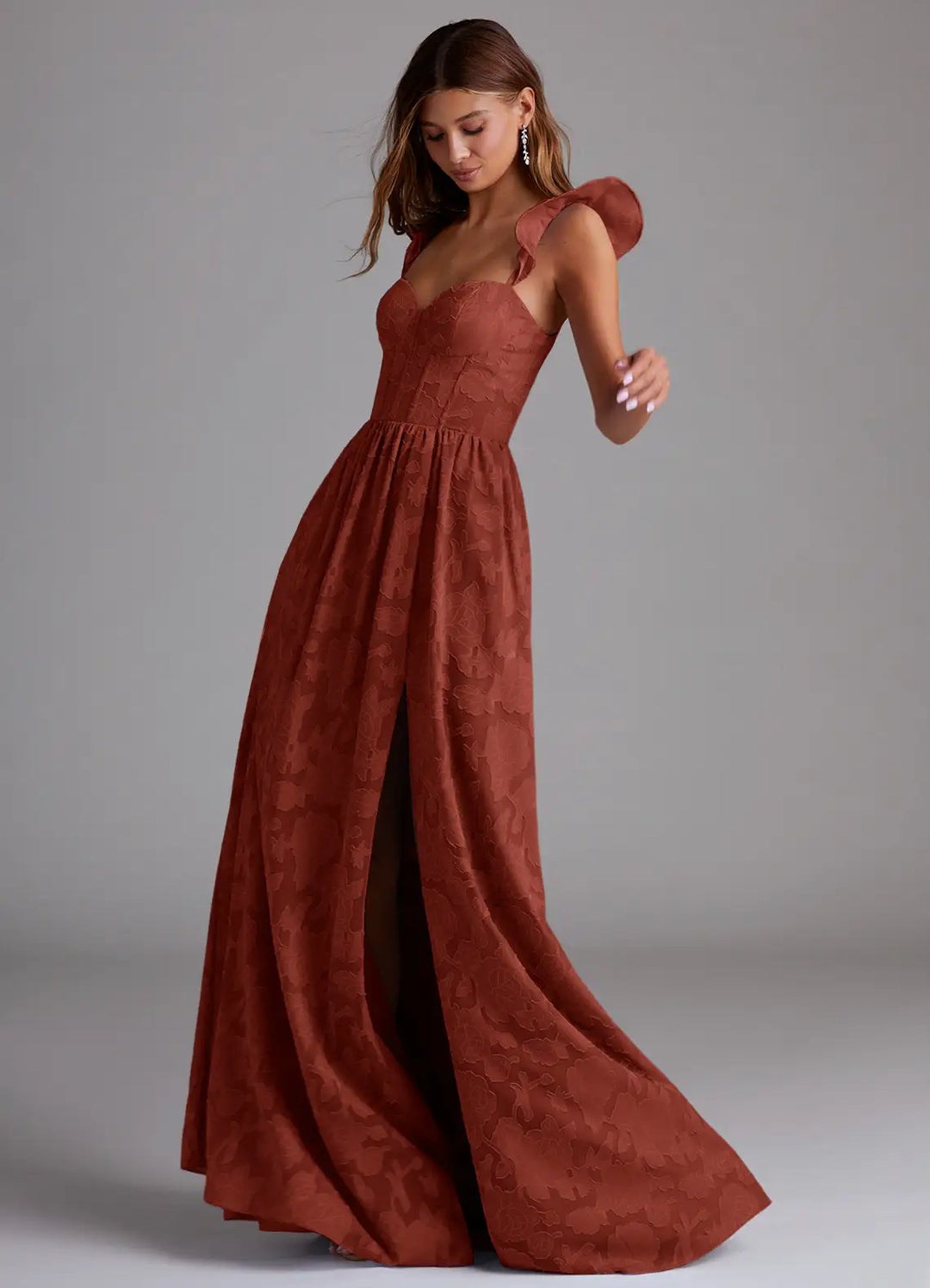 Brautjungfernkleid Devoré Floral