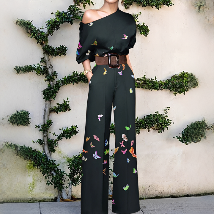 Chandrine - Asymmetrischer Damenoverall mit weiten Beinen