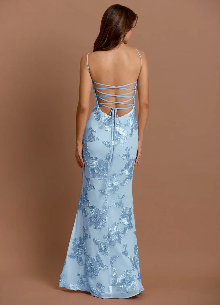 Maxikleid für Damen in Himmelblau