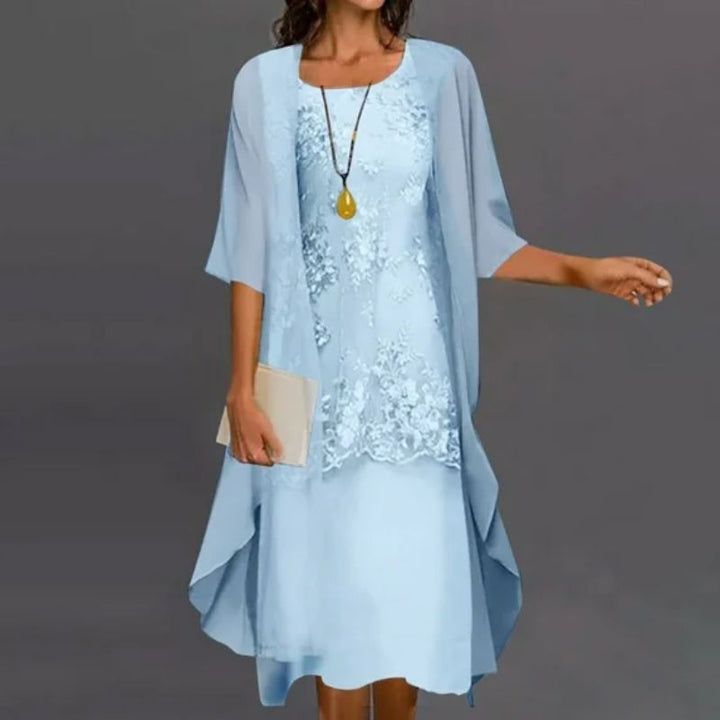 Lagenkleid Damen Midi 3/4-Arm