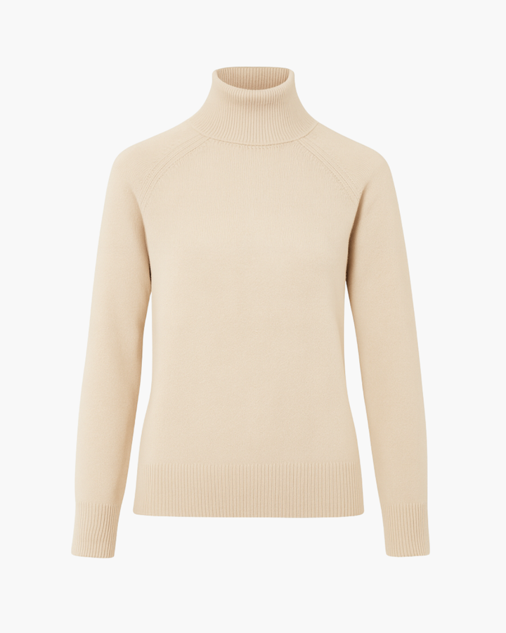 Feinstrick Rollkragenpullover mit Raglanärmeln