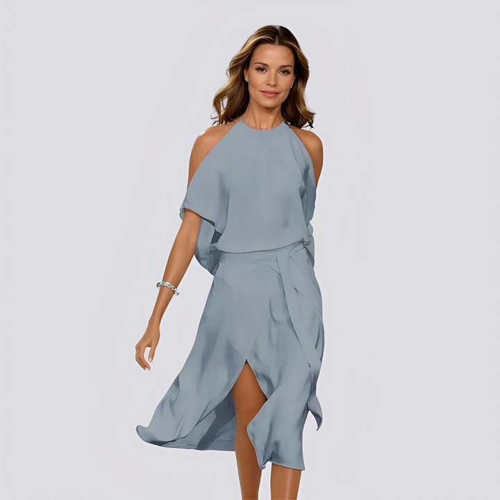 Deborah - Stilvolles langes Kleid mit Schulterausschnitten für Damen