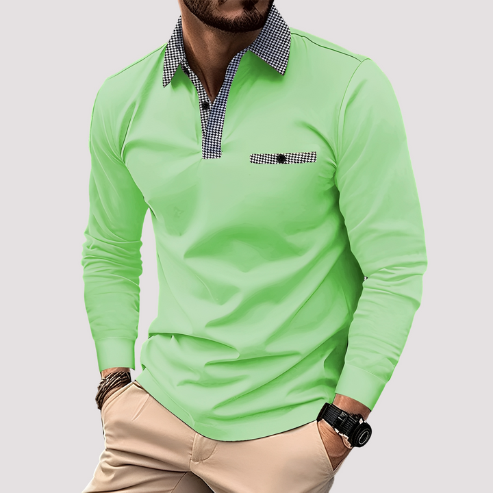 Aidan - Schickes Langarm-Poloshirt für Herren
