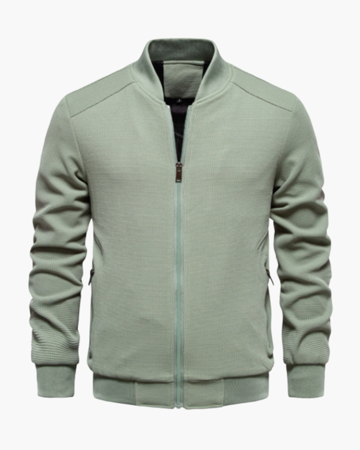 Gerippter Blouson mit Reißverschluss und Stehkragen