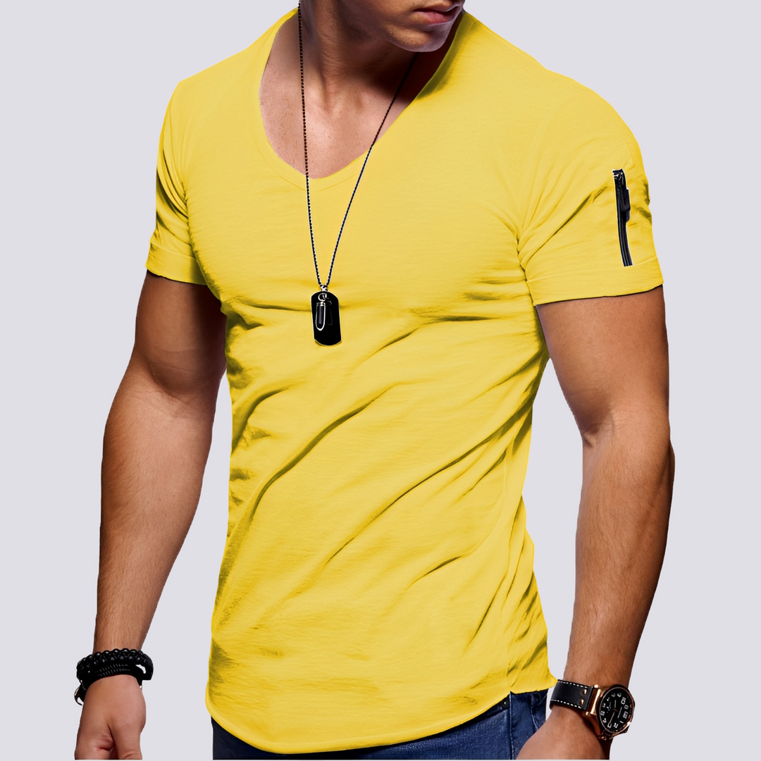 Louis - Lässiges Slim-Fit-Shirt mit V-Ausschnitt für Herren