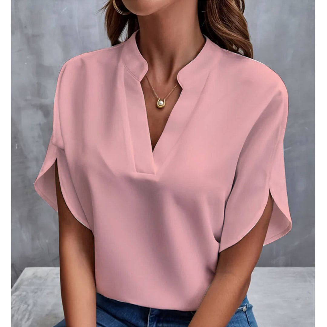Emily – Stilvolle fließende Bluse mit V-Ausschnitt