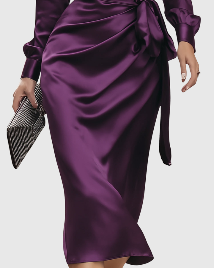 Korina – Elegantes Wickelkleid mit verstellbarem Bund