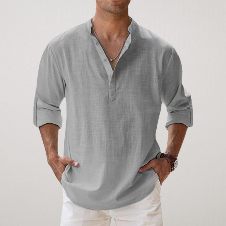 Lukas – Men's Relaxed Classic Long Sleeve Button Shirt - Image 6