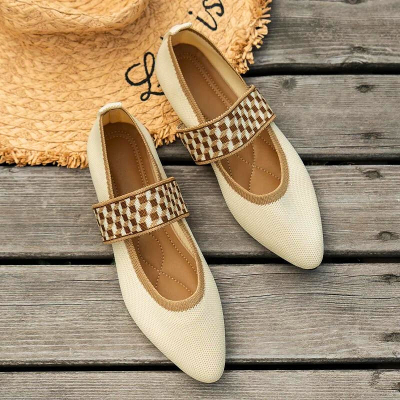 Damen Orthopädische Ballerinas Elastisches Band