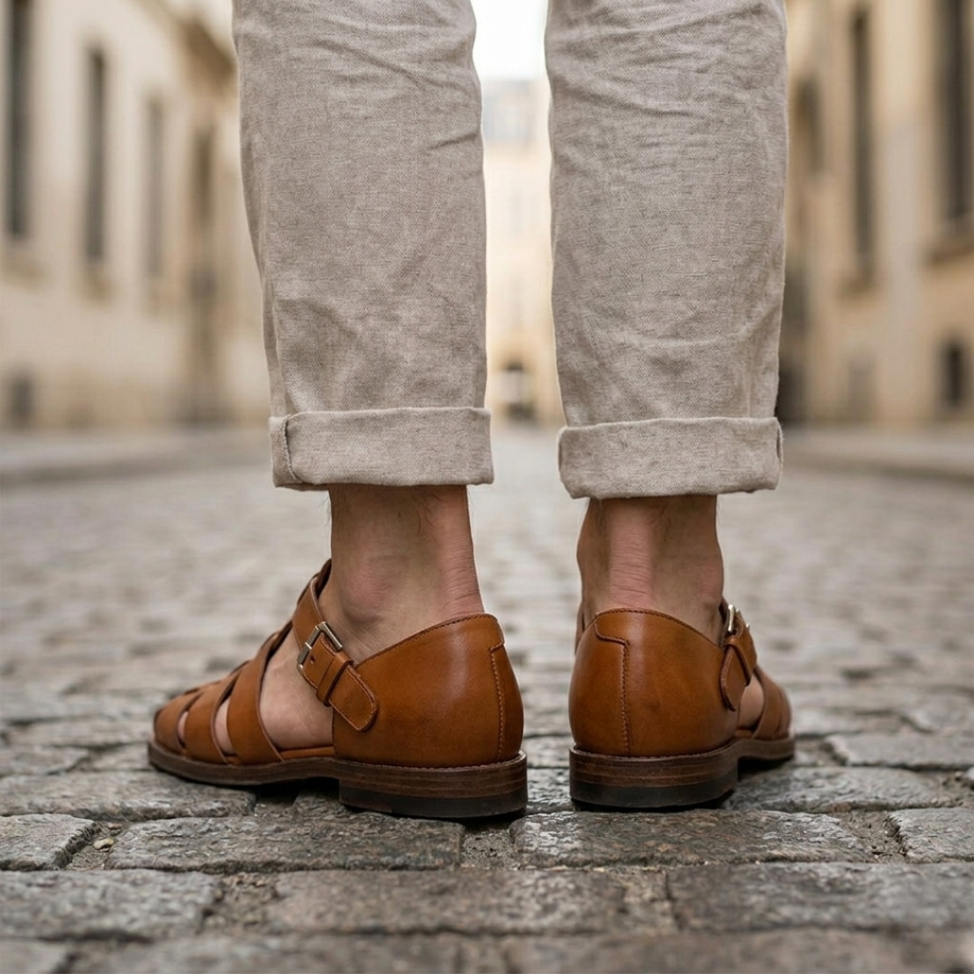 Bastian – Leather Sandals Closed Toe for Men - Image 2