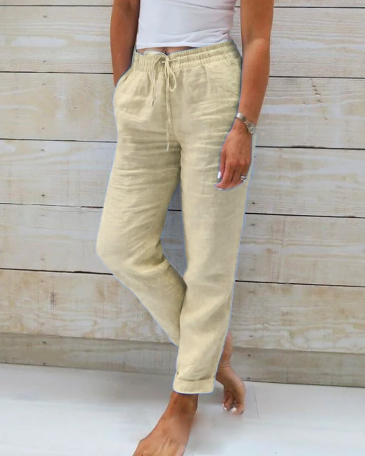 Leinenhose Damen mit und Kordelzug