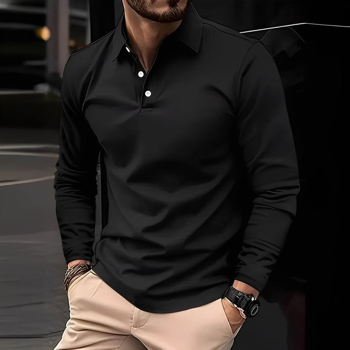 Deacon - Bequemes Langarm-Poloshirt für Herren