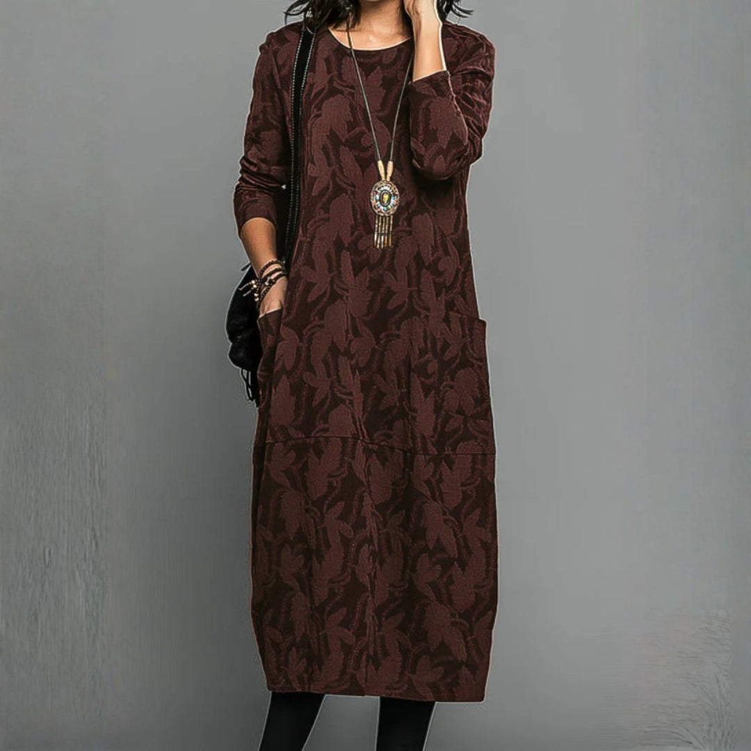Anna | Damen Hochzeitsgast Bedrucktes Midikleid