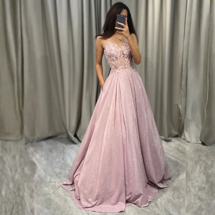 Elke | Damen Hochzeitsgast Verziertes Maxikleid