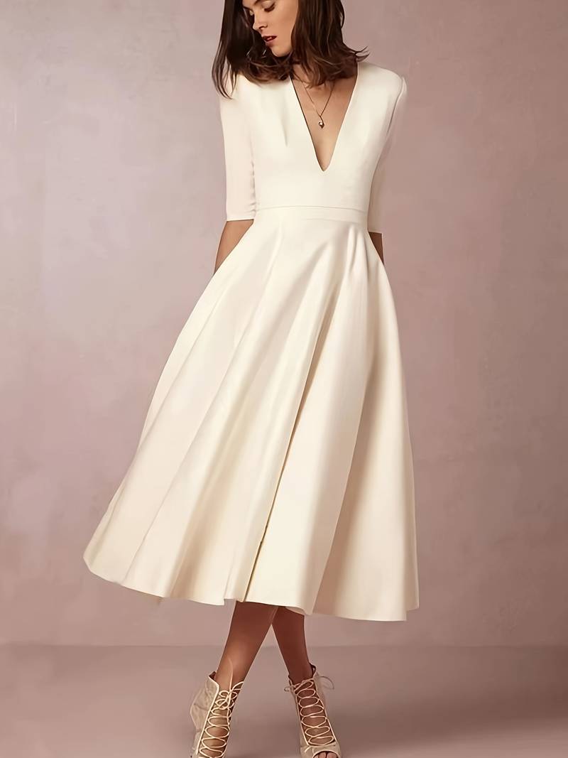 Katharina | Damen Glockenförmiges Midi Kleid für Hochzeitsgäste