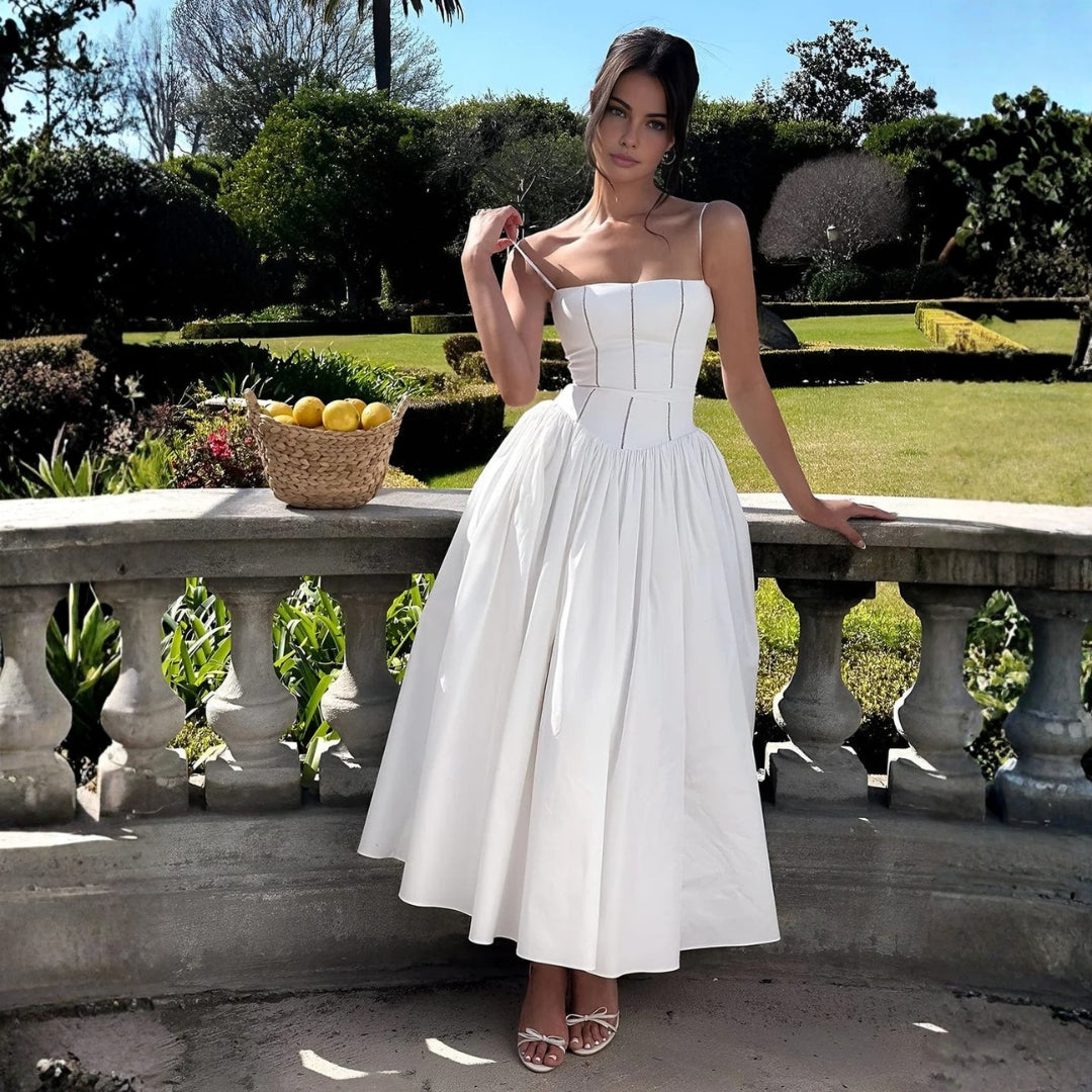 Veronika | Damen Hochzeitsgast Elegantes Korsett Midikleid