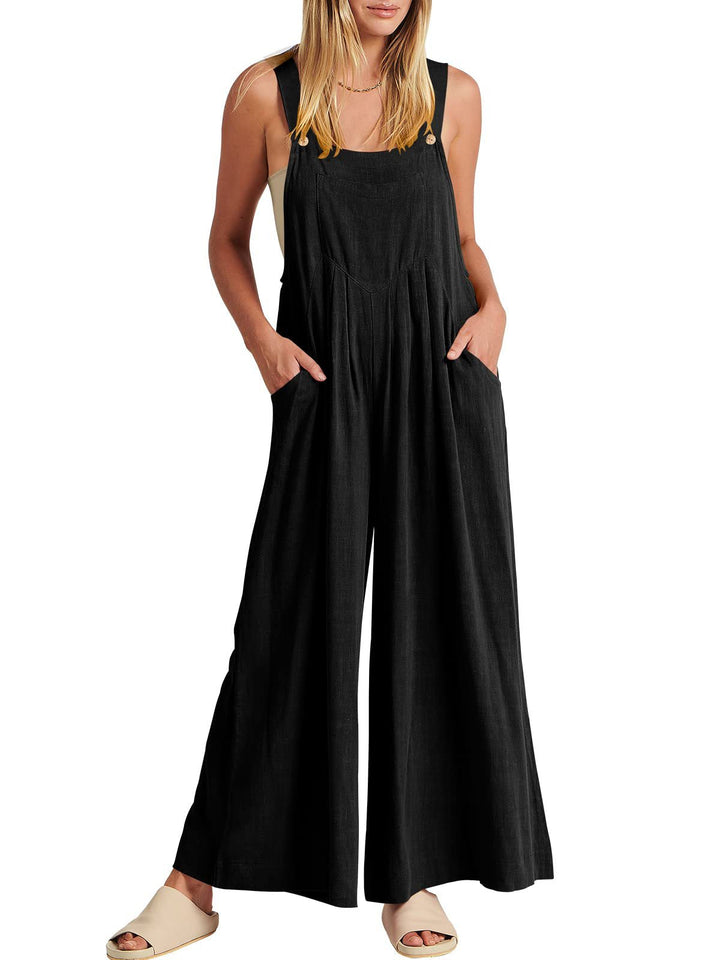 Jumpsuit Damen mit weitem Bein und Taschen