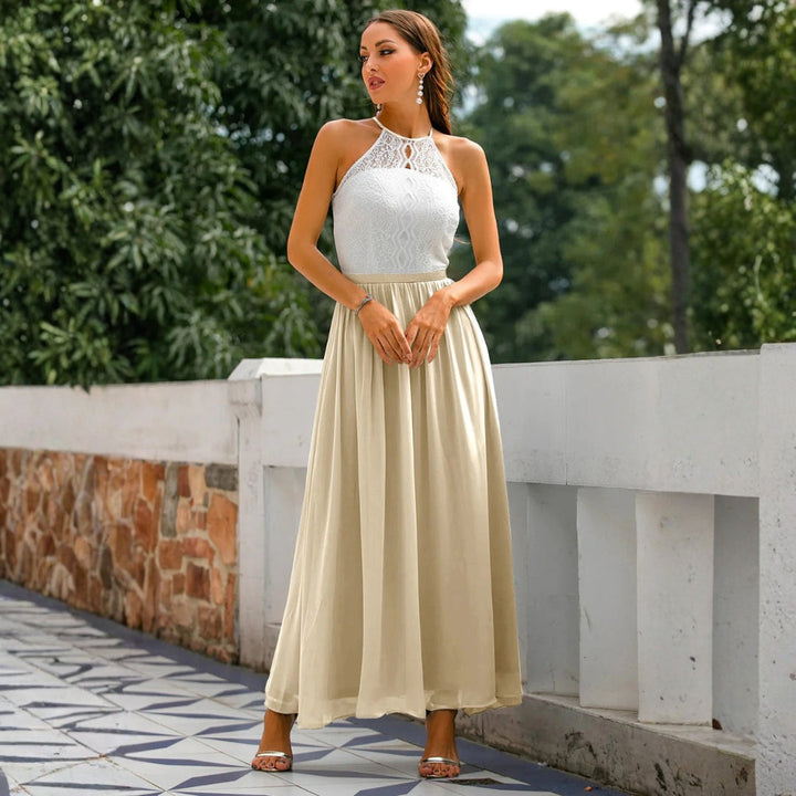 Franziska | Damen Hochzeitsgast Neckholder Maxikleid