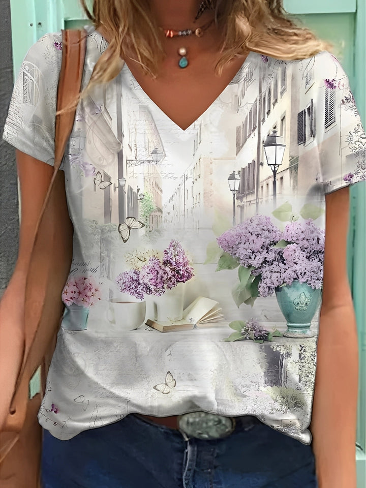 Niki - Stilvolles Damenoberteil mit Blumendesign