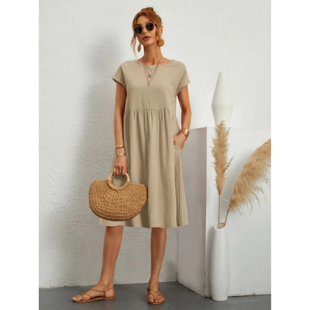 Lara – Stylish short-sleeved summer dress for women - Image 2