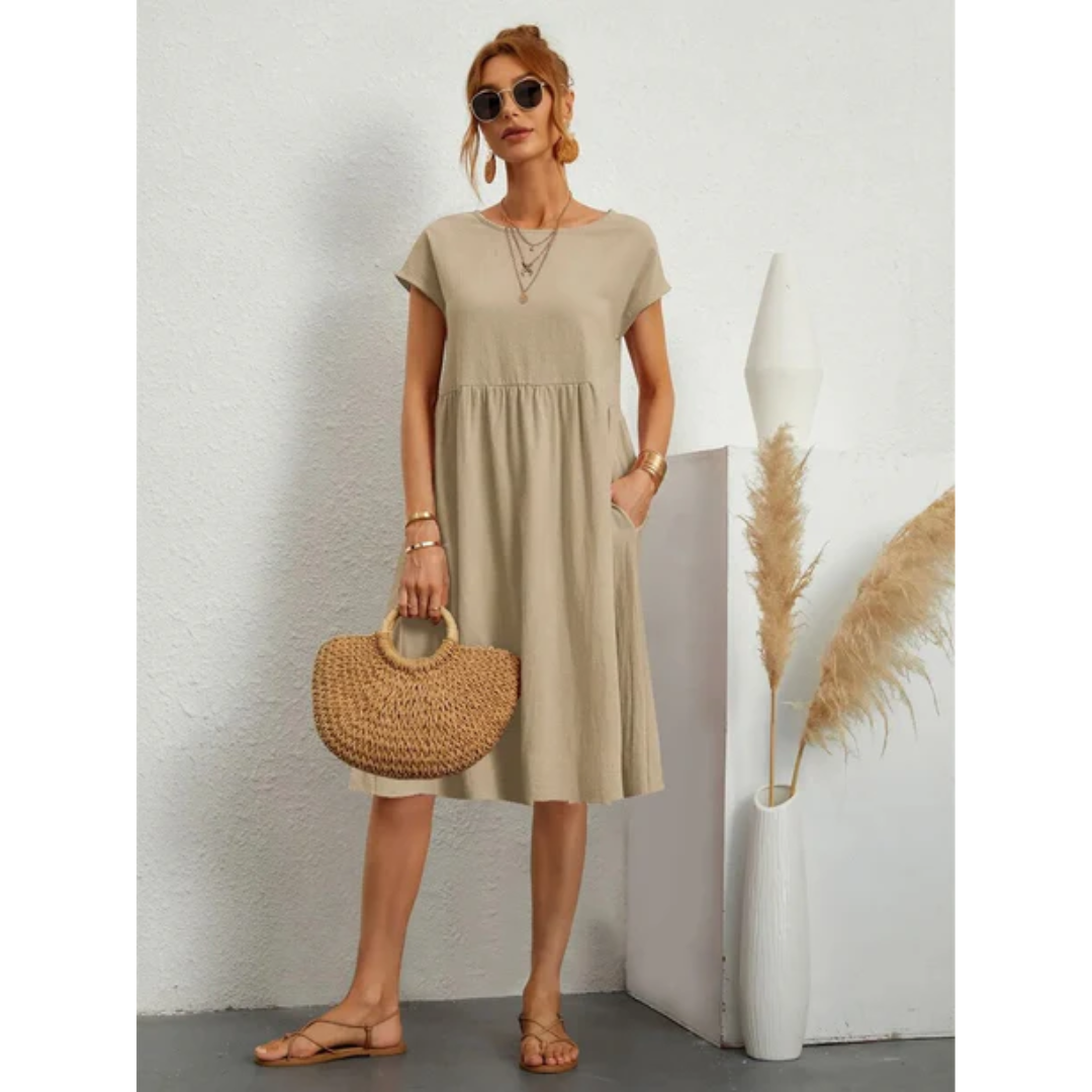 Lara – Stylish short-sleeved summer dress for women - Image 2