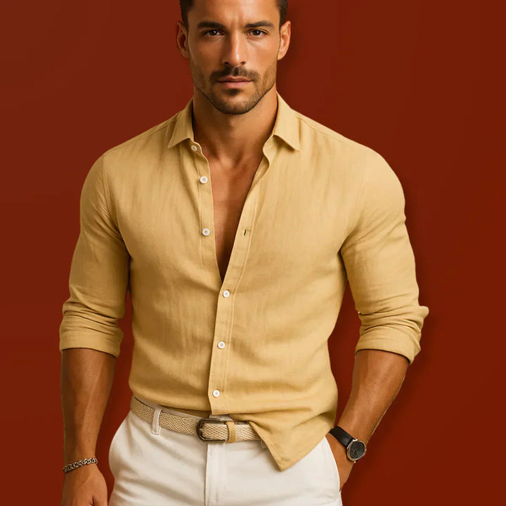 Karl – Classic Linen Shirt for Men - Image 4