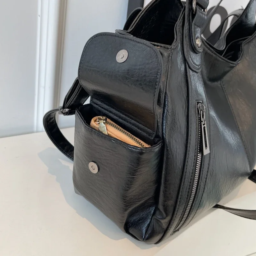 Damen Stilvolles Schultertasche mit Reißverschluss