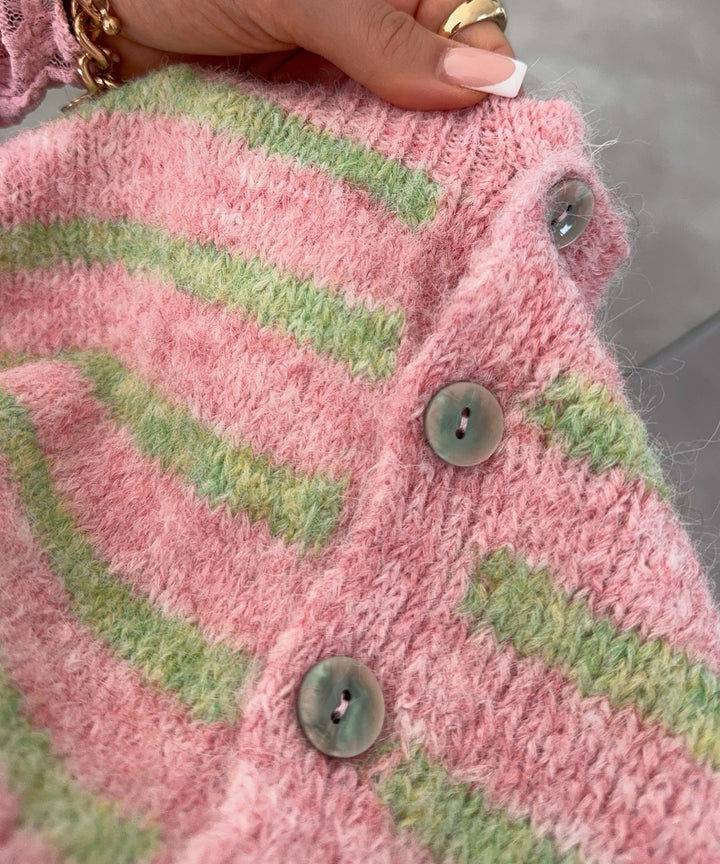 Kurzarm Cardigan Nalya Rosa Grün