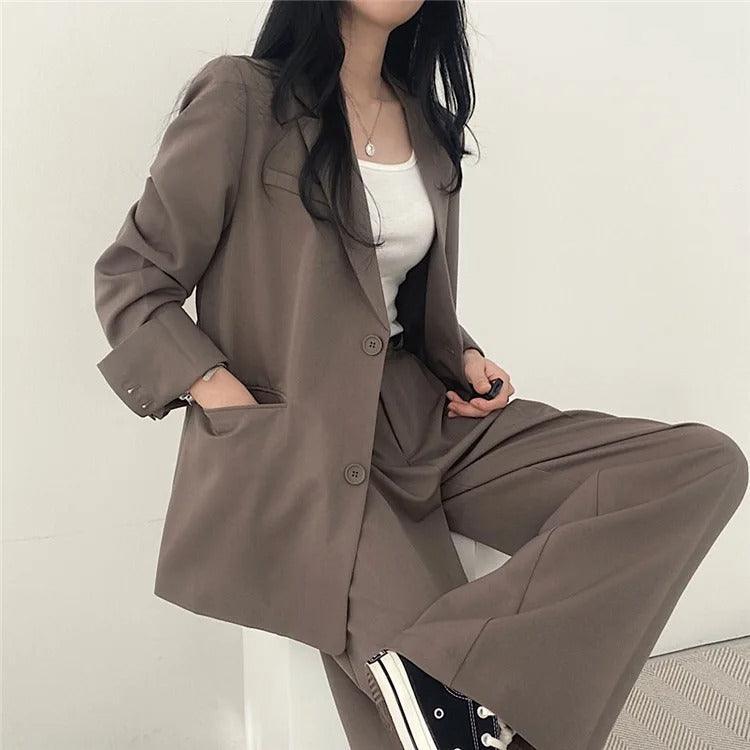 Maria | Damen Zweiteiliges Maßgeschneidertes Anzug-Set mit Langem Blazer