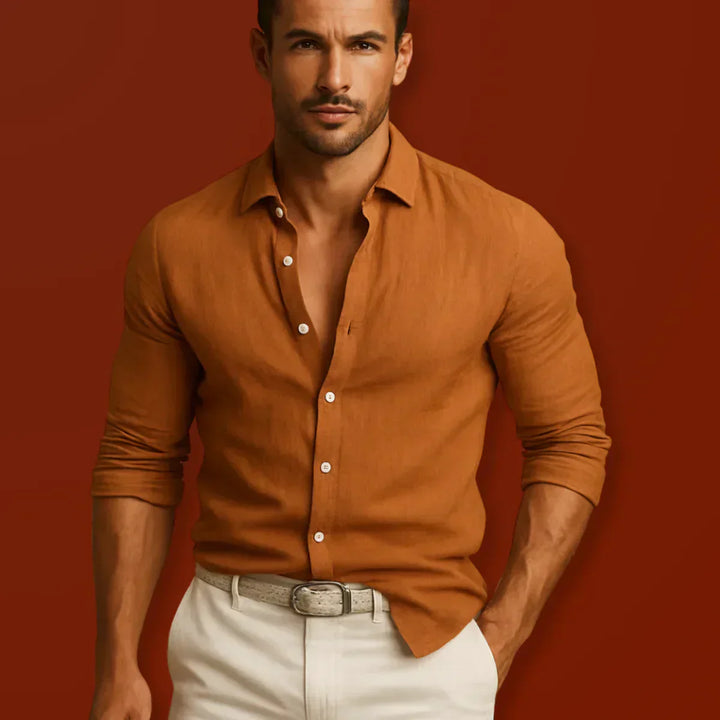 Karl – Classic Linen Shirt for Men - Image 9