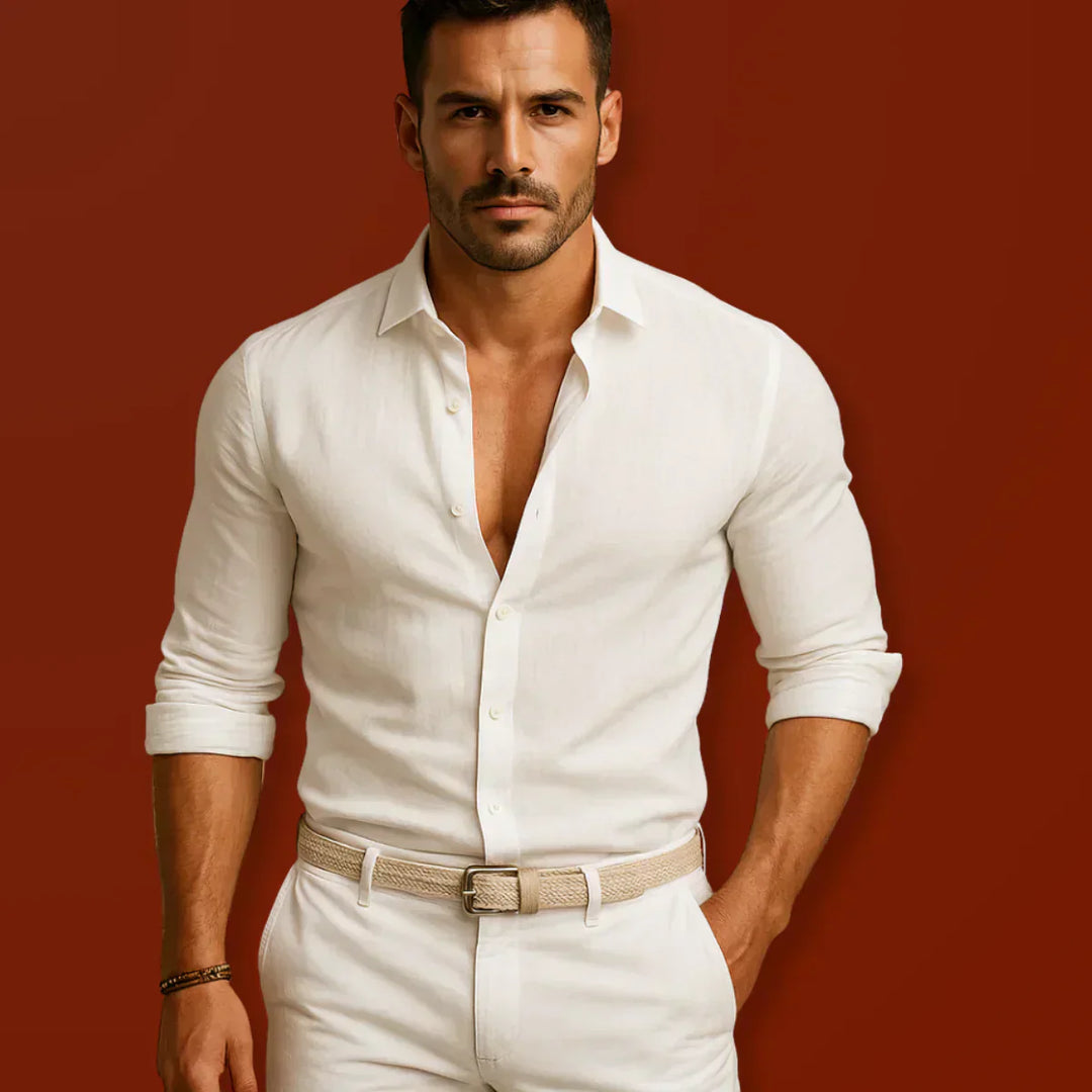 Karl – Classic Linen Shirt for Men - Image 2